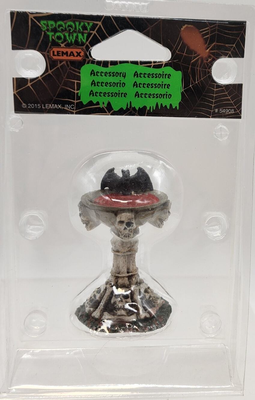 Lemax 2015 Bat Bath Spooky Town 54908 Lawn Blood Bath Skull Brand New